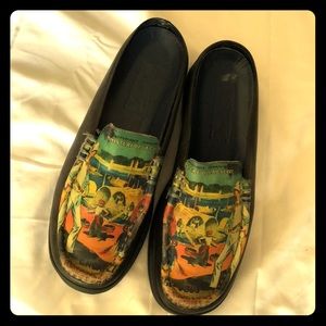 ICON leather printed art loafers shoes slides 7